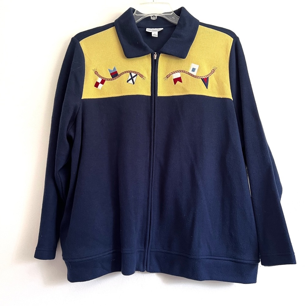 Breckenridge Woman’s Sea Breeze Sail Navy Zippered top NWT